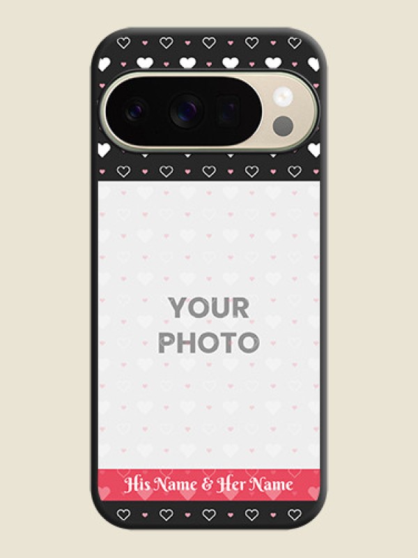Custom White Color Love Symbols with Text Design on Photo On Space Black Custom Soft Matte Mobile Back Cover - Google Pixel 10 Pro 5G - alternate view
