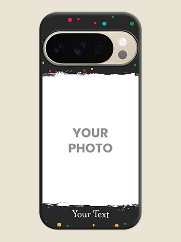Custom Multicolor Dotted Pattern with Text On Space Black Custom Soft Matte Mobile Back Cover - Google Pixel 10 Pro 5G - alternate view