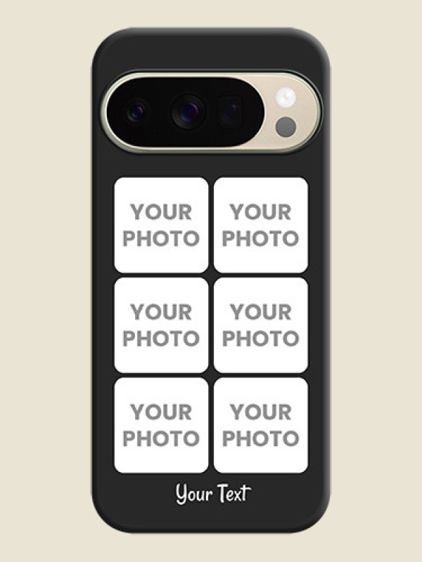 Custom Floral Art with 6 Image Holder on Photo On Space Black Custom Soft Matte Mobile Back Cover - Google Pixel 10 Pro 5G - alternate view