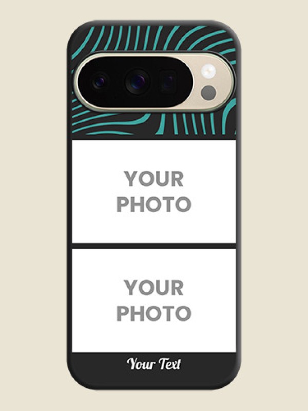 Custom Wave Pattern with 2 Image Holder On Space Black Custom Soft Matte Mobile Back Cover - Google Pixel 10 Pro 5G - alternate view