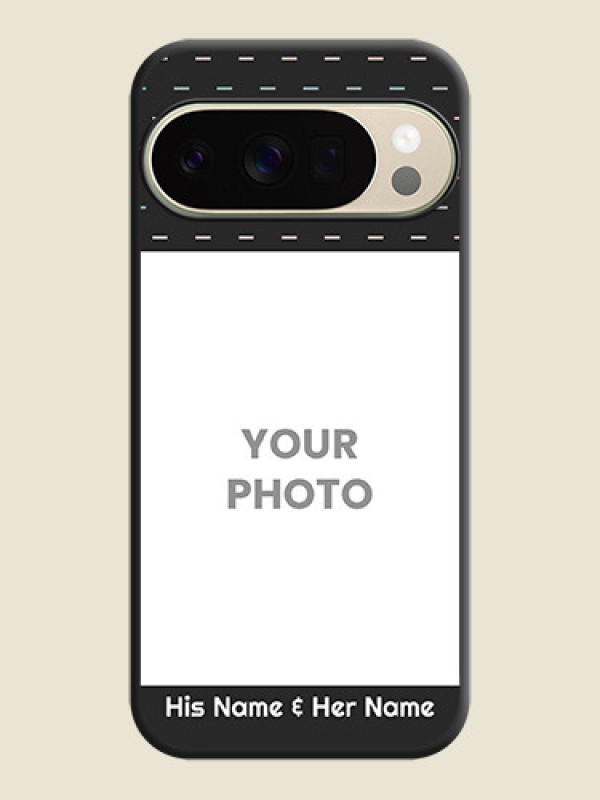 Custom Line Pattern Design with Text On Space Black Custom Soft Matte Mobile Back Cover - Google Pixel 10 Pro 5G - alternate view