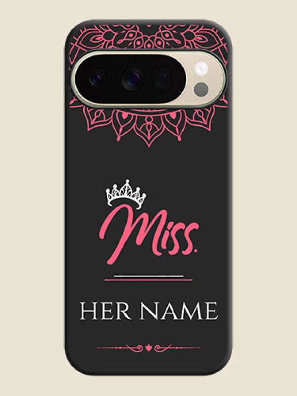 Custom Mrs Name with Floral Design On Space Black Custom Soft Matte Mobile Back Cover - Google Pixel 10 Pro 5G - alternate view