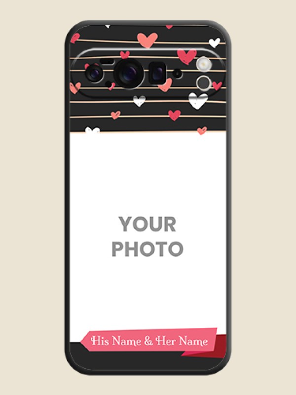 Custom Love Pattern with Name on Pink Ribbon on Photo On Space Black Custom Soft Matte Mobile Back Cover - Google Pixel 10 Pro XL 5G - alternate view