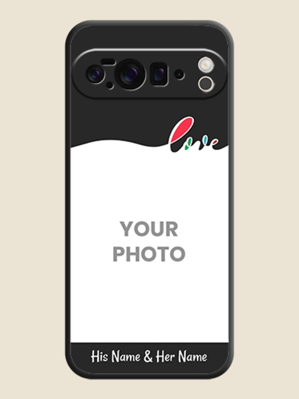 Custom Fall in Love Pattern with Picture on Photo On Space Black Custom Soft Matte Mobile Back Cover - Google Pixel 10 Pro XL 5G - alternate view