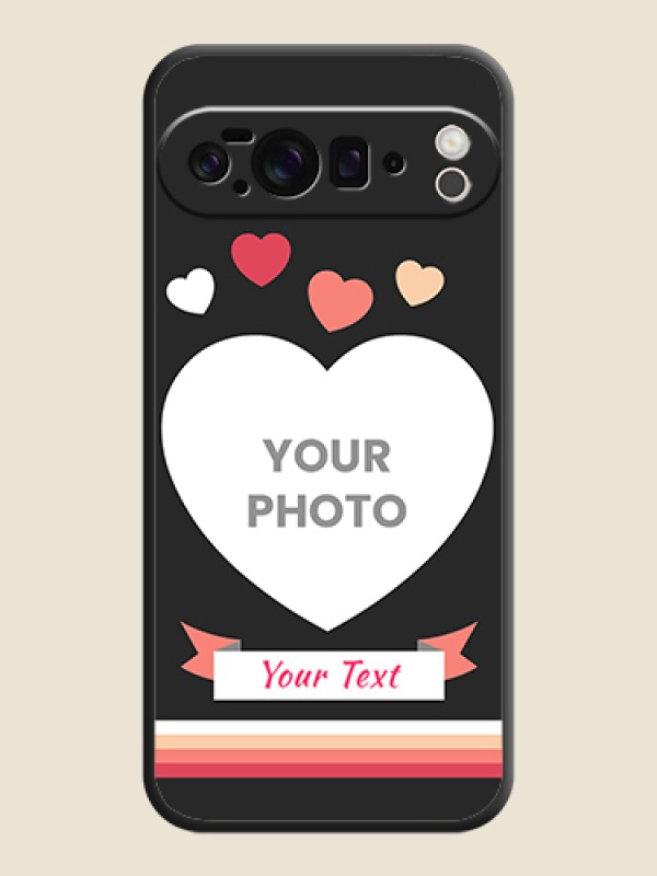 Custom Love Shaped Photo with Colorful Stripes On Space Black Custom Soft Matte Mobile Back Cover - Google Pixel 10 Pro XL 5G - alternate view