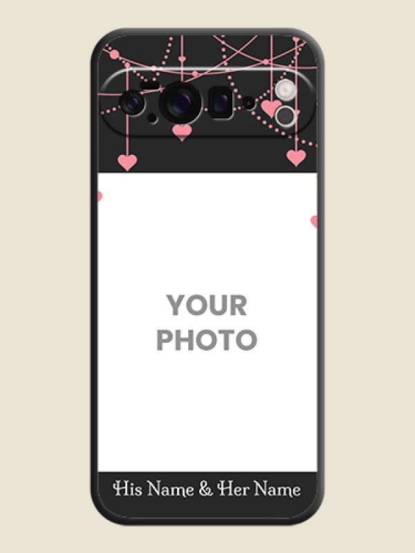 Custom Pink Love Hangings with Text On Space Black Custom Soft Matte Mobile Back Cover - Google Pixel 10 Pro XL 5G - alternate view
