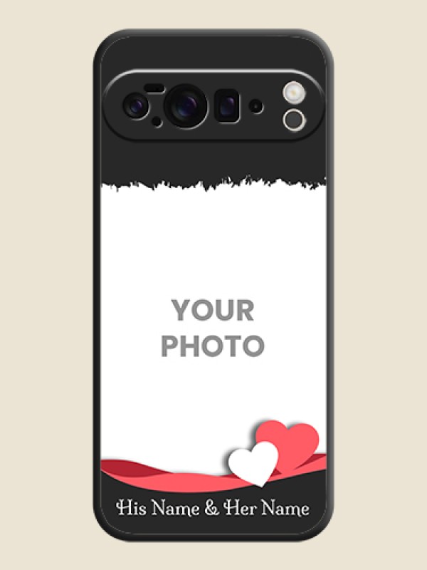 Custom Pin Color Love Shaped Ribbon Design with Text On Space Black Custom Soft Matte Mobile Back Cover - Google Pixel 10 Pro XL 5G - alternate view