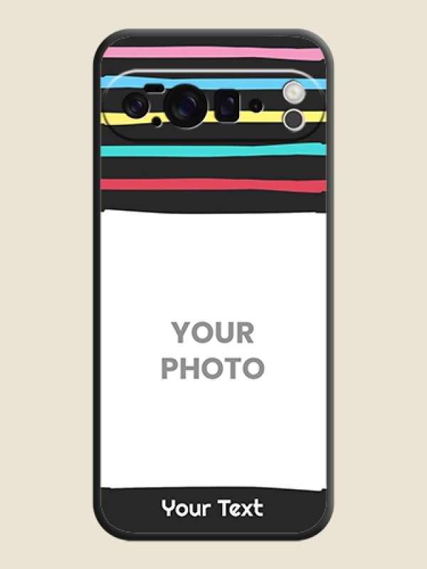 Custom Multicolor Lines with Image On Space Black Custom Soft Matte Mobile Back Cover - Google Pixel 10 Pro XL 5G - alternate view