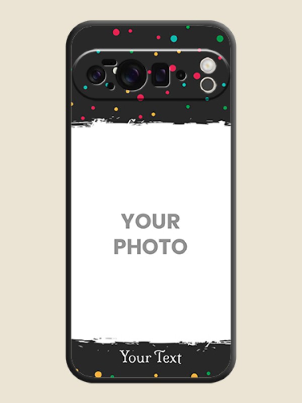 Custom Multicolor Dotted Pattern with Text On Space Black Custom Soft Matte Mobile Back Cover - Google Pixel 10 Pro XL 5G - alternate view