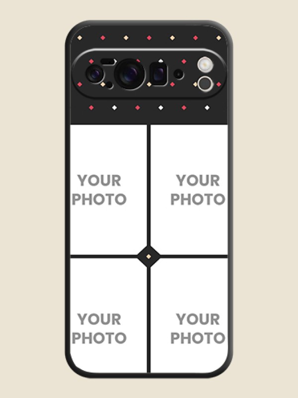 Custom Multicolor Dotted Pattern with 4 Image Holder On Space Black Custom Soft Matte Mobile Back Cover - Google Pixel 10 Pro XL 5G - alternate view