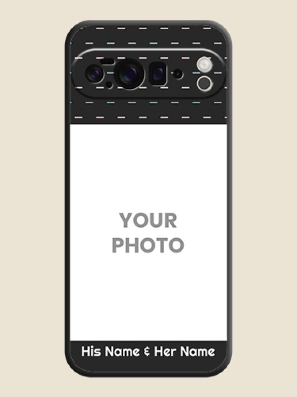 Custom Line Pattern Design with Text On Space Black Custom Soft Matte Mobile Back Cover - Google Pixel 10 Pro XL 5G - alternate view