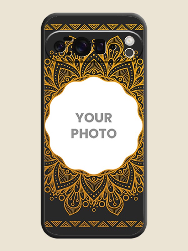 Custom Round Image with Floral Design On Space Black Custom Soft Matte Mobile Back Cover - Google Pixel 10 Pro XL 5G - alternate view