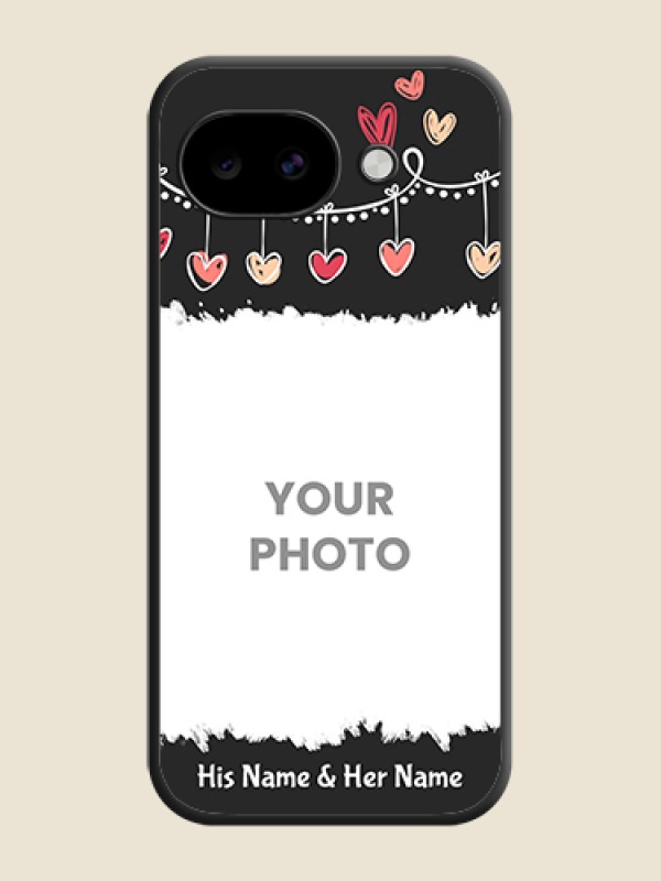 Custom Pink Love Hangings with Name On Space Black Custom Soft Matte Mobile Back Cover - Google Pixel 10A 5G - alternate view