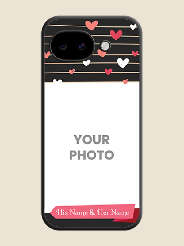Custom Love Pattern with Name on Pink Ribbon on Photo On Space Black Custom Soft Matte Mobile Back Cover - Google Pixel 10A 5G - alternate view