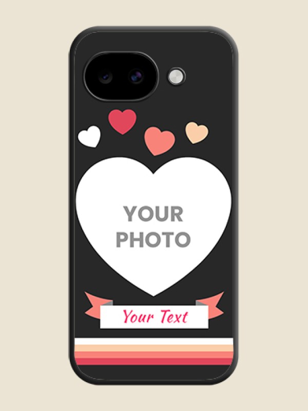 Custom Love Shaped Photo with Colorful Stripes On Space Black Custom Soft Matte Mobile Back Cover - Google Pixel 10A 5G - alternate view