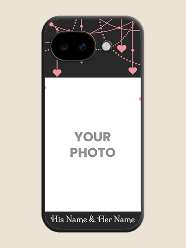 Custom Pink Love Hangings with Text On Space Black Custom Soft Matte Mobile Back Cover - Google Pixel 10A 5G - alternate view