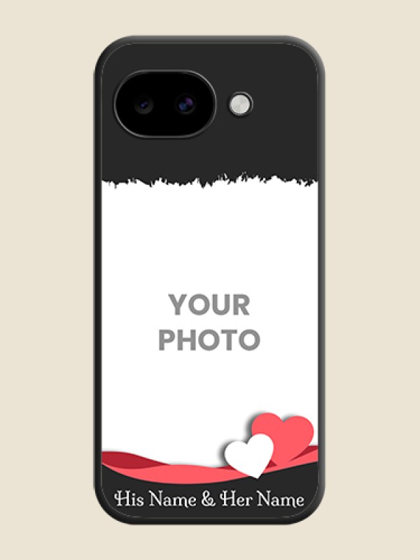 Custom Pin Color Love Shaped Ribbon Design with Text On Space Black Custom Soft Matte Mobile Back Cover - Google Pixel 10A 5G - alternate view
