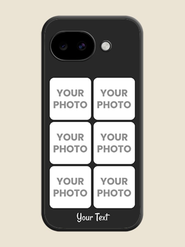 Custom Floral Art with 6 Image Holder on Photo On Space Black Custom Soft Matte Mobile Back Cover - Google Pixel 10A 5G - alternate view