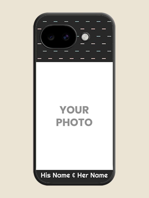 Custom Line Pattern Design with Text On Space Black Custom Soft Matte Mobile Back Cover - Google Pixel 10A 5G - alternate view