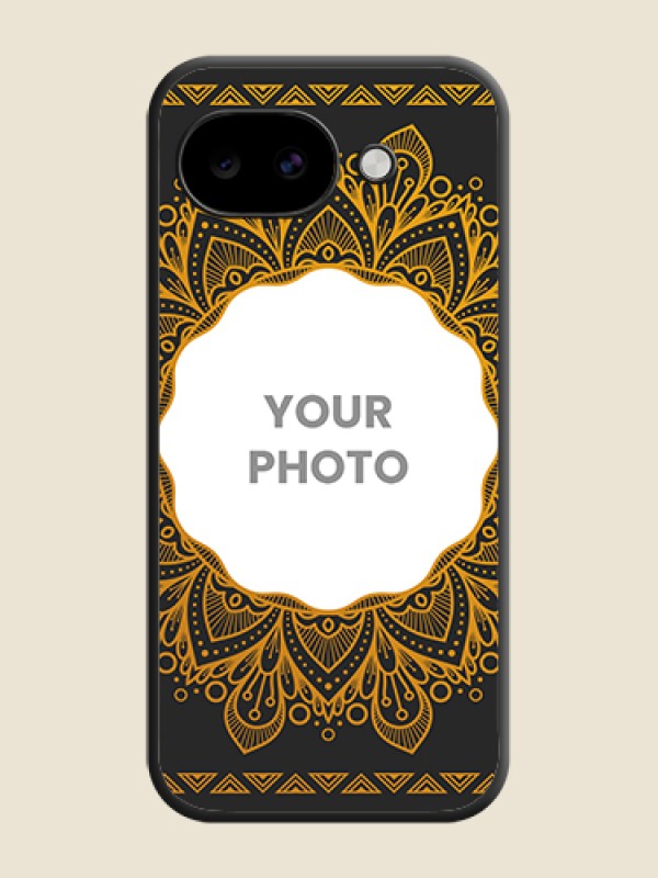 Custom Round Image with Floral Design On Space Black Custom Soft Matte Mobile Back Cover - Google Pixel 10A 5G - alternate view