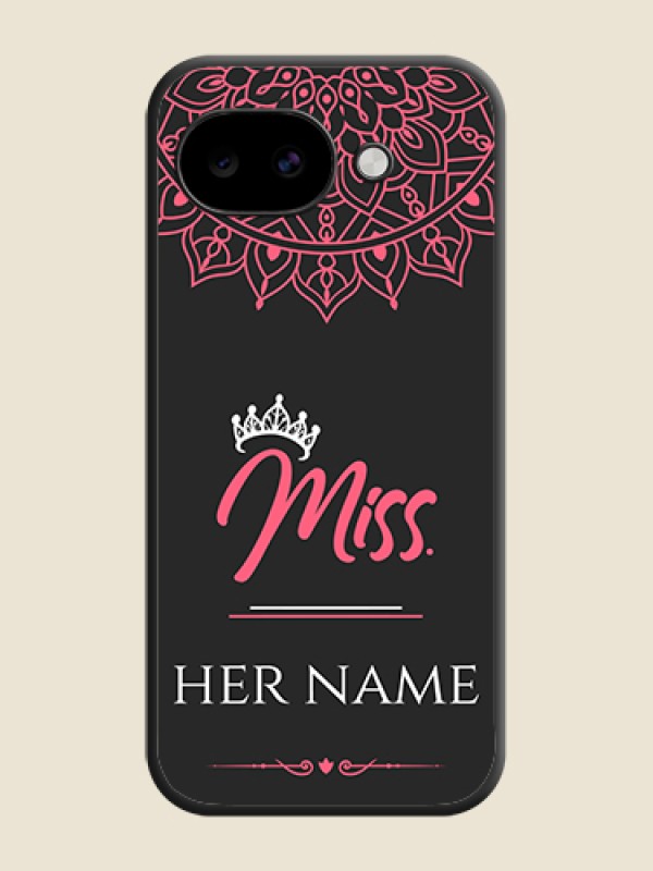 Custom Mrs Name with Floral Design On Space Black Custom Soft Matte Mobile Back Cover - Google Pixel 10A 5G - alternate view