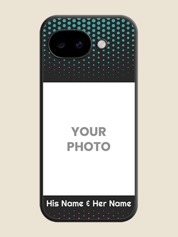 Custom Faded Dots with Grunge Photo Frame and Text On Space Black Custom Soft Matte Mobile Back Cover - Google Pixel 10A 5G - alternate view