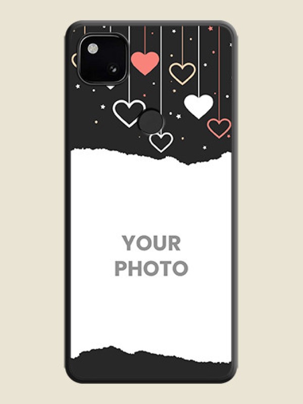 Custom Love Hangings with Splash Wave Picture on Space Black Custom Soft Matte Phone Back Cover - Google Pixel 4A - alternate view