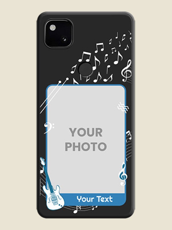Custom Musical Theme Design with Text on Photo on Space Black Soft Matte Mobile Case - Google Pixel 4A - alternate view