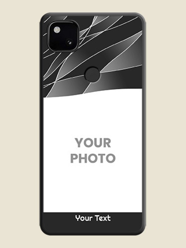 Custom Mixed Wave Lines on Photo on Space Black Soft Matte Mobile Cover - Google Pixel 4A - alternate view