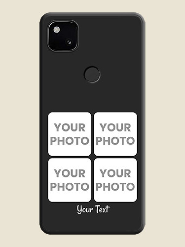 Custom Floral Art with 6 Image Holder on Photo on Space Black Soft Matte Mobile Case - Google Pixel 4A - alternate view