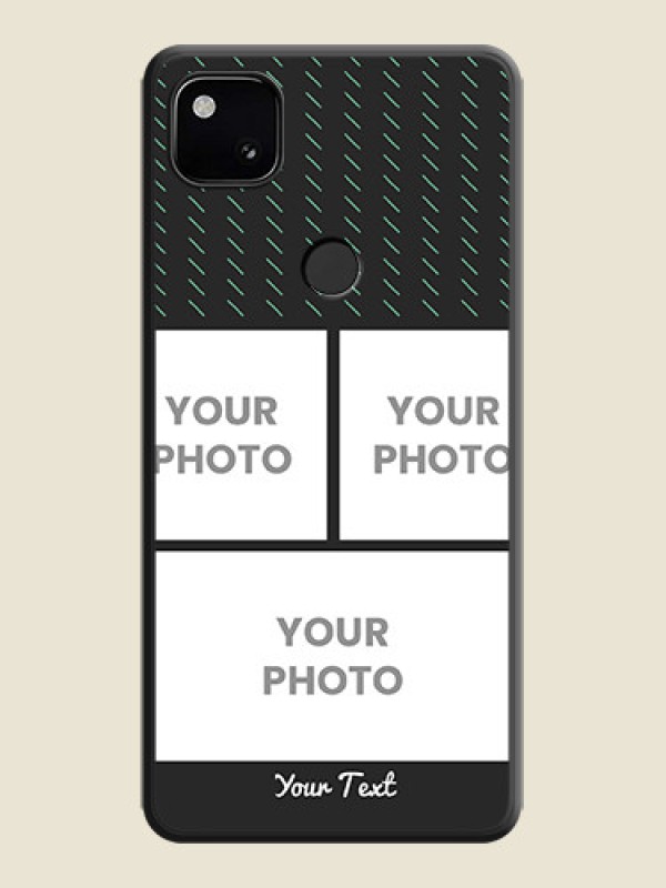 Custom Cross Dotted Pattern with 2 Image Holder  on Personalised Space Black Soft Matte Cases - Google Pixel 4A - alternate view