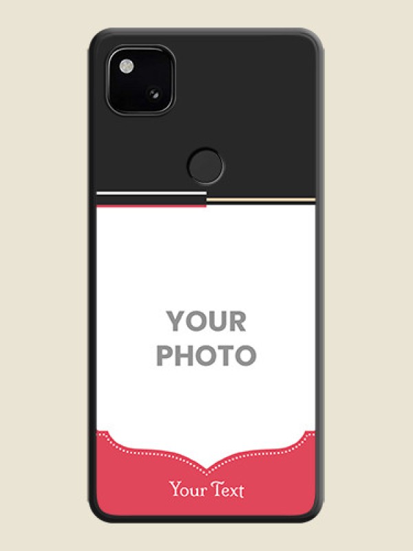 Custom Classic Plain Design with Name on Photo on Space Black Soft Matte Phone Cover - Google Pixel 4A - alternate view