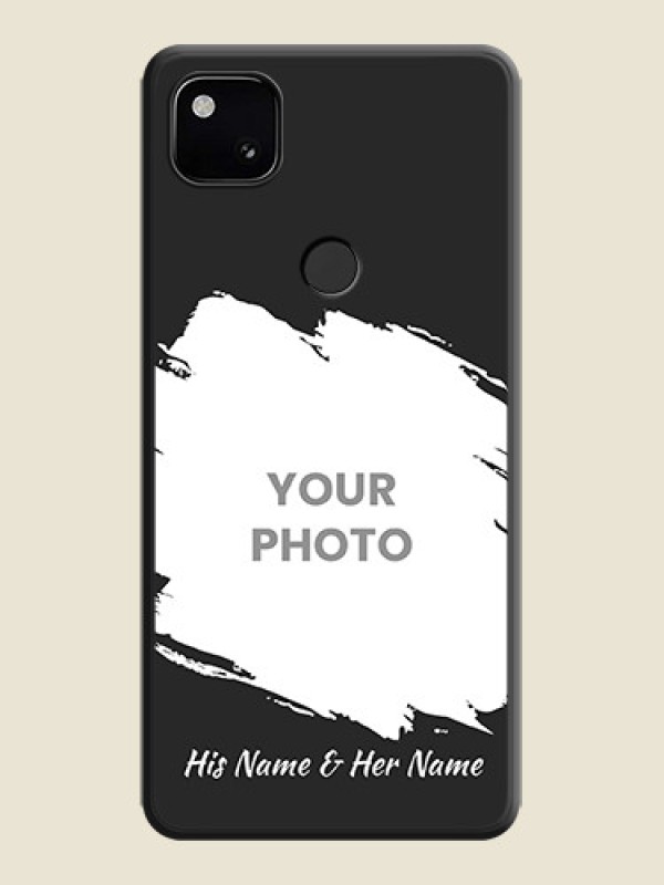 Custom Grunge Brush Strokes on Photo on Space Black Soft Matte Back Cover - Google Pixel 4A - alternate view