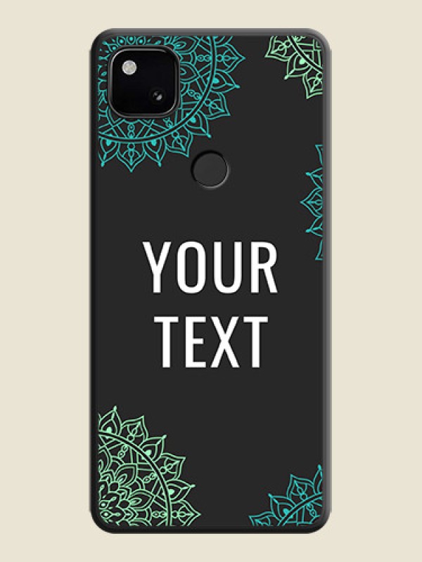 Custom Your Name with Floral Design on Space Black Custom Soft Matte Back Cover - Google Pixel 4A - alternate view