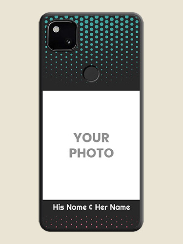 Custom Faded Dots with Grunge Photo Frame and Text on Space Black Custom Soft Matte Phone Cases - Google Pixel 4A - alternate view