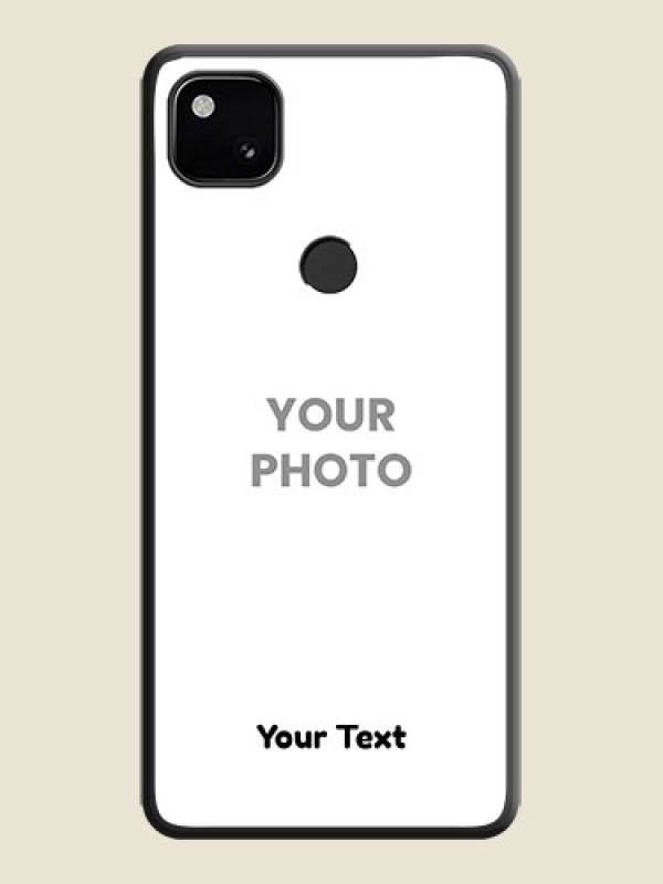 Custom Full Single Pic Upload With Text On Space Black Personalized Soft Matte Phone Covers -Google Pixel 4A - alternate view