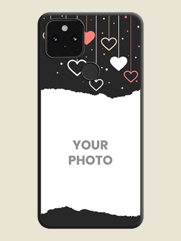Custom Love Hangings with Splash Wave Picture On Space Black Custom Soft Matte Mobile Back Cover - Pixel 5 5G - alternate view