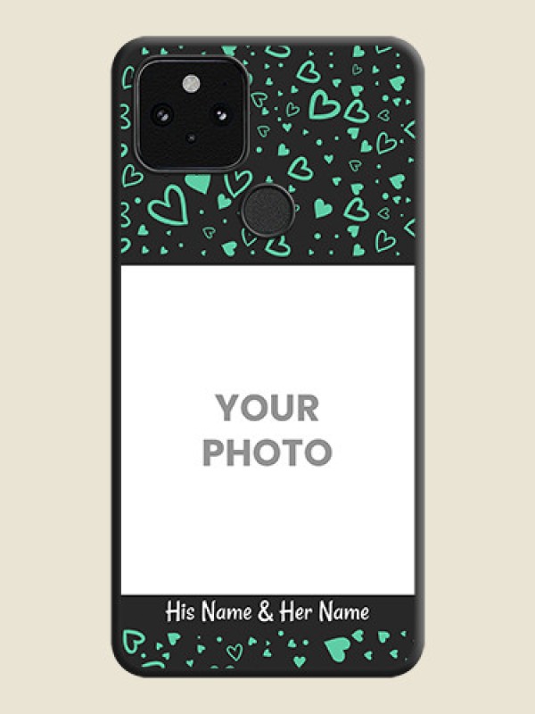 Custom Sea Green Indefinite Love Pattern on Photo On Space Black Custom Soft Matte Mobile Back Cover - Pixel 5 5G - alternate view
