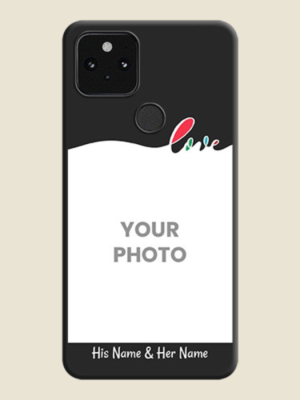 Custom Fall in Love Pattern with Picture on Photo On Space Black Custom Soft Matte Mobile Back Cover - Pixel 5 5G - alternate view