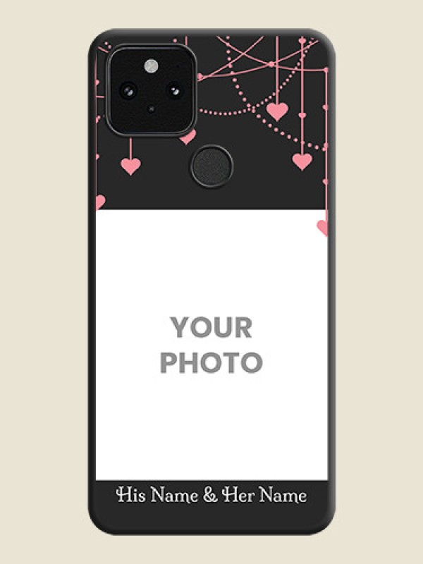 Custom Pink Love Hangings with Text On Space Black Custom Soft Matte Mobile Back Cover - Pixel 5 5G - alternate view