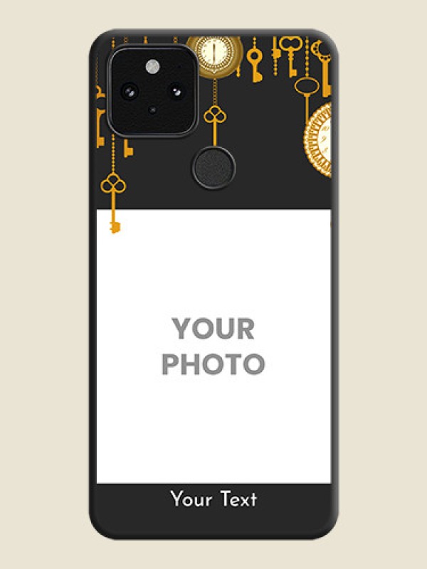 Custom Decorative Design with Text On Space Black Custom Soft Matte Mobile Back Cover - Pixel 5 5G - alternate view