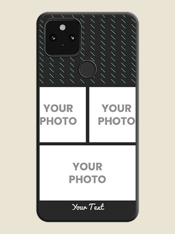 Custom Cross Dotted Pattern with 2 Image Holder On Space Black Custom Soft Matte Mobile Back Cover - Pixel 5 5G - alternate view
