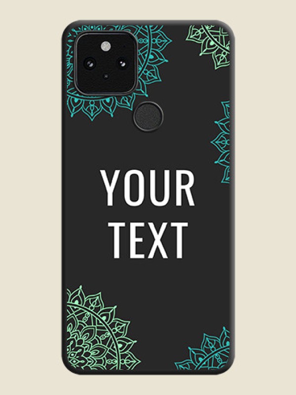 Custom Your Name with Floral Design On Space Black Custom Soft Matte Mobile Back Cover - Pixel 5 5G - alternate view