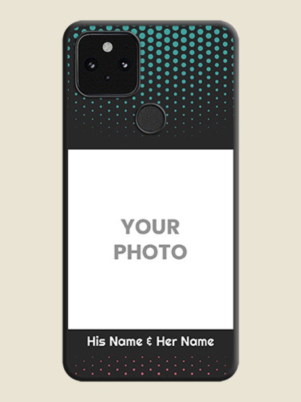 Custom Faded Dots with Grunge Photo Frame and Text On Space Black Custom Soft Matte Mobile Back Cover - Pixel 5 5G - alternate view