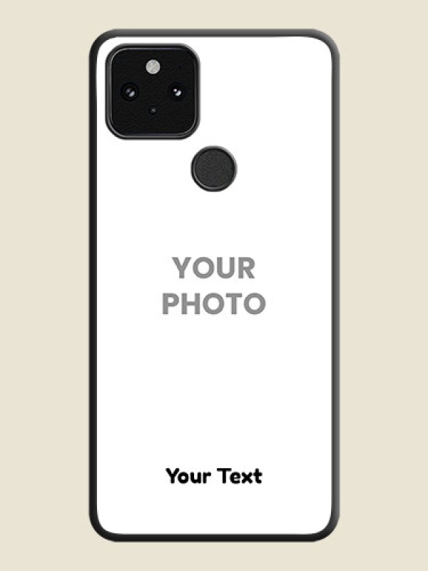 Custom Full Single Pic Upload With Text On Space Black Custom Soft Matte Mobile Back Cover - Pixel 5 5G - alternate view