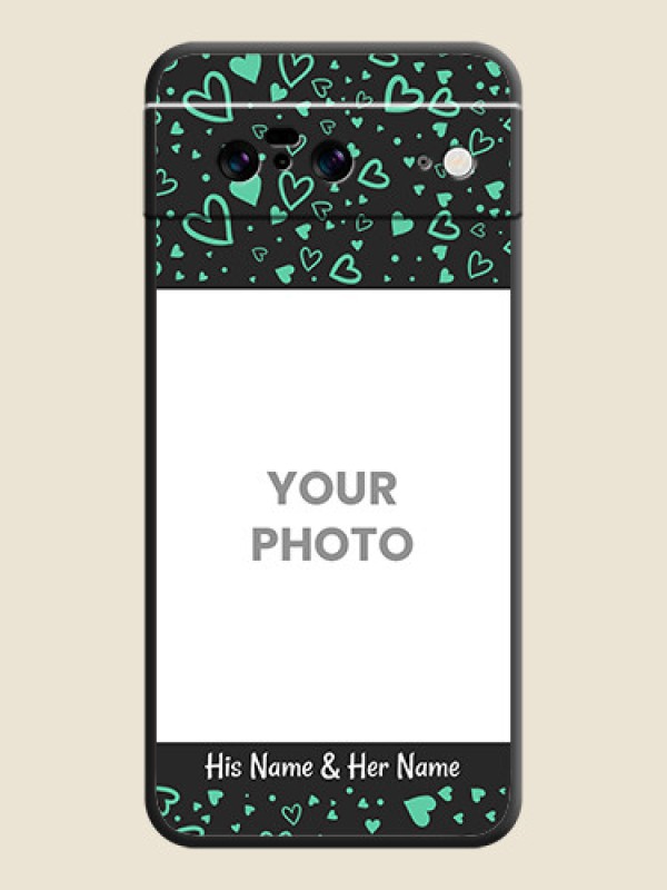 Custom Sea Green Indefinite Love Pattern on Photo On Space Black Custom Soft Matte Mobile Back Cover - Pixel 8 5G - alternate view