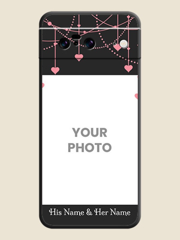 Custom Pink Love Hangings with Text On Space Black Custom Soft Matte Mobile Back Cover - Pixel 8 5G - alternate view