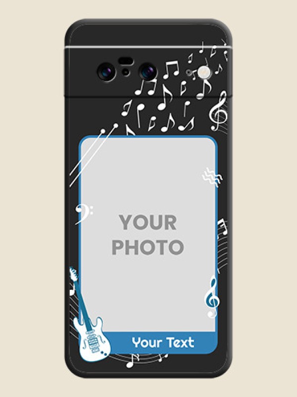Custom Musical Theme Design with Text on Photo On Space Black Custom Soft Matte Mobile Back Cover - Pixel 8 5G - alternate view