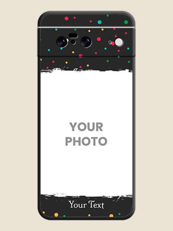 Custom Multicolor Dotted Pattern with Text  On Space Black Custom Soft Matte Mobile Back Cover - Pixel 8 5G - alternate view