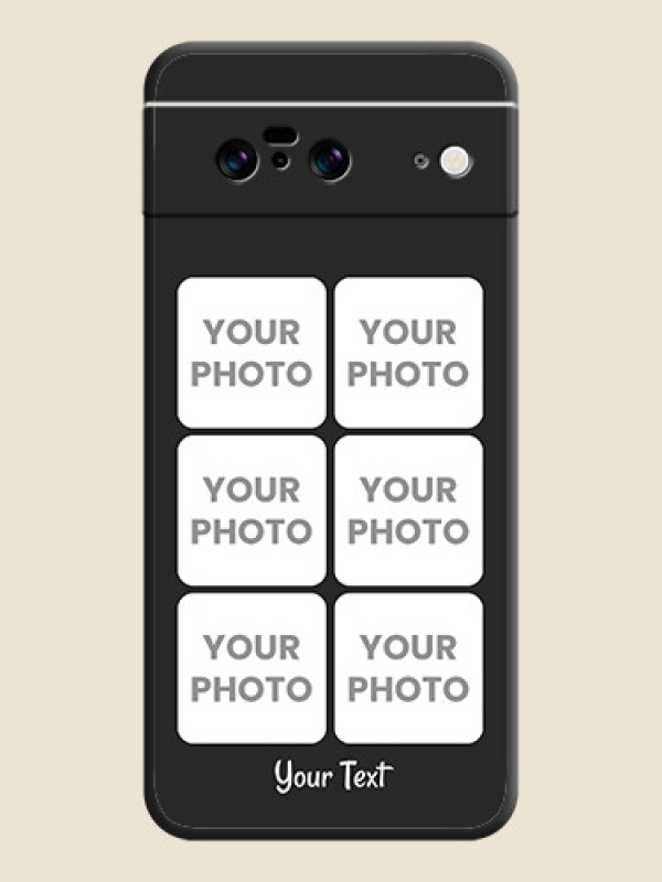 Custom Floral Art with 6 Image Holder on Photo On Space Black Custom Soft Matte Mobile Back Cover - Pixel 8 5G - alternate view